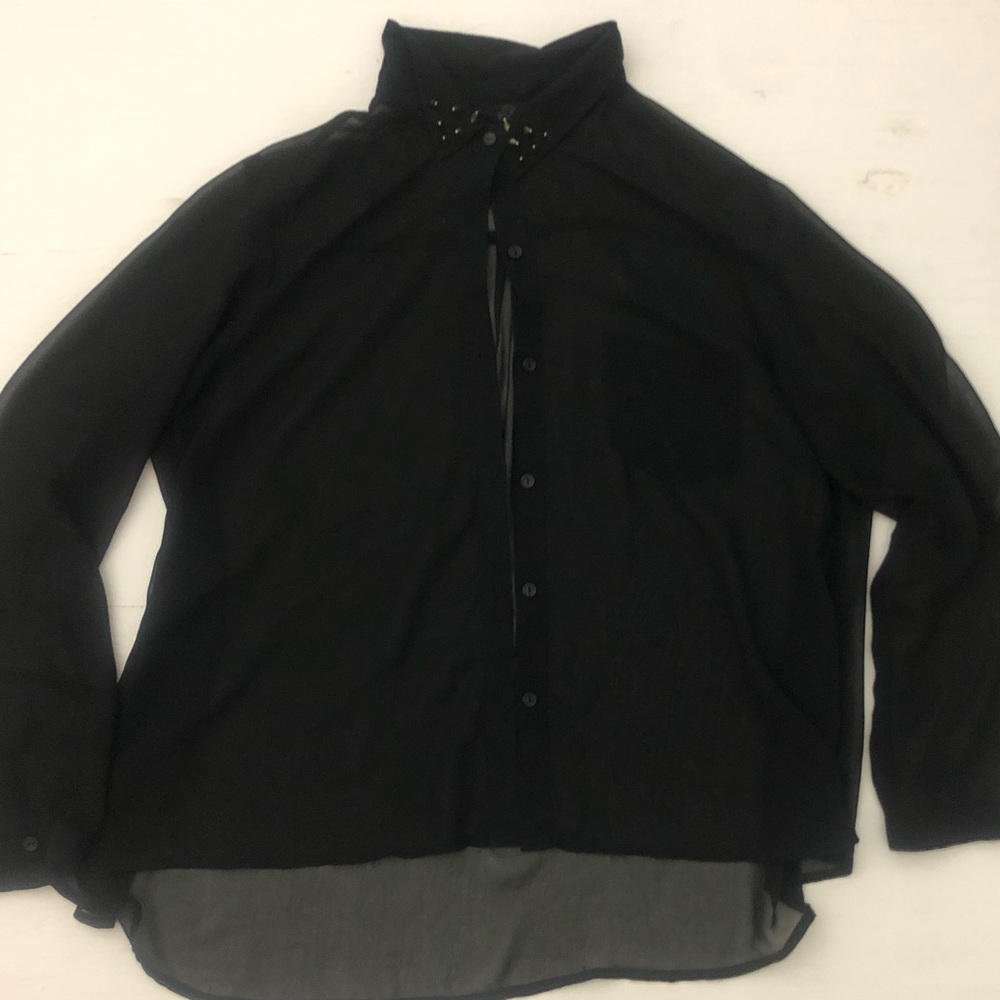 Sheer black blouse